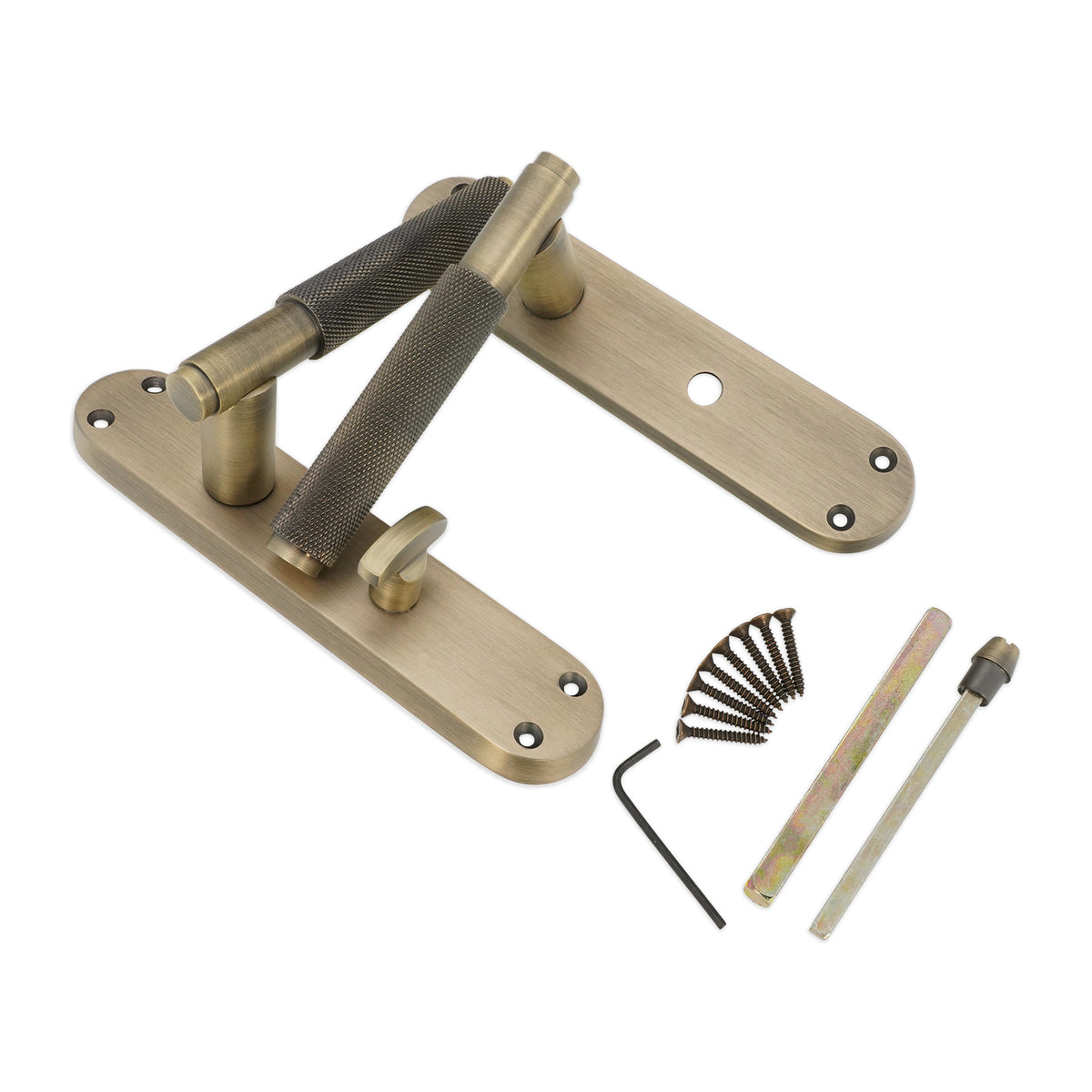 Connaught Knurled Lever on Backplate Bathroom Matt Antique