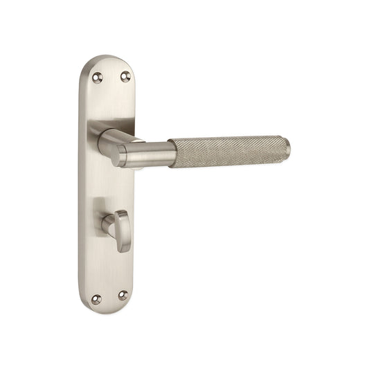 Connaught Knurled Lever on Backplate Bathroom Satin Nickel