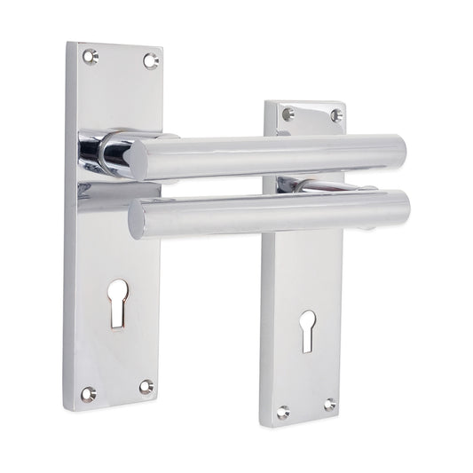 Jura Lever on Backplate Lock Polished Chrome