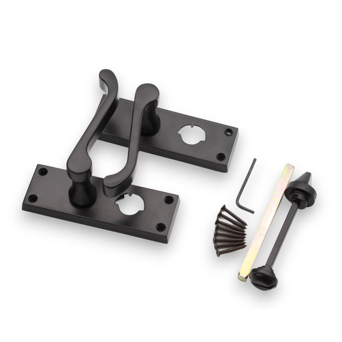 Victorian Scroll Privacy Lever Handle 115mm Matt Black