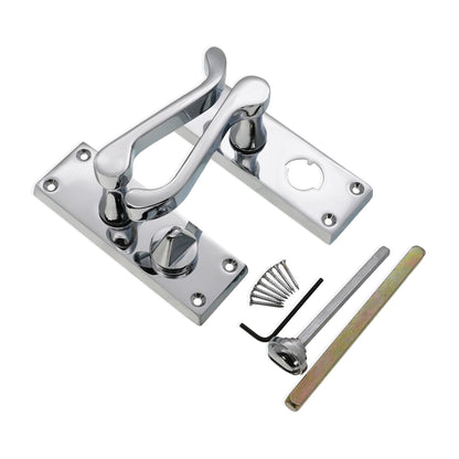 Victorian Scroll Privacy Lever Handle 115mm Polished Chrome