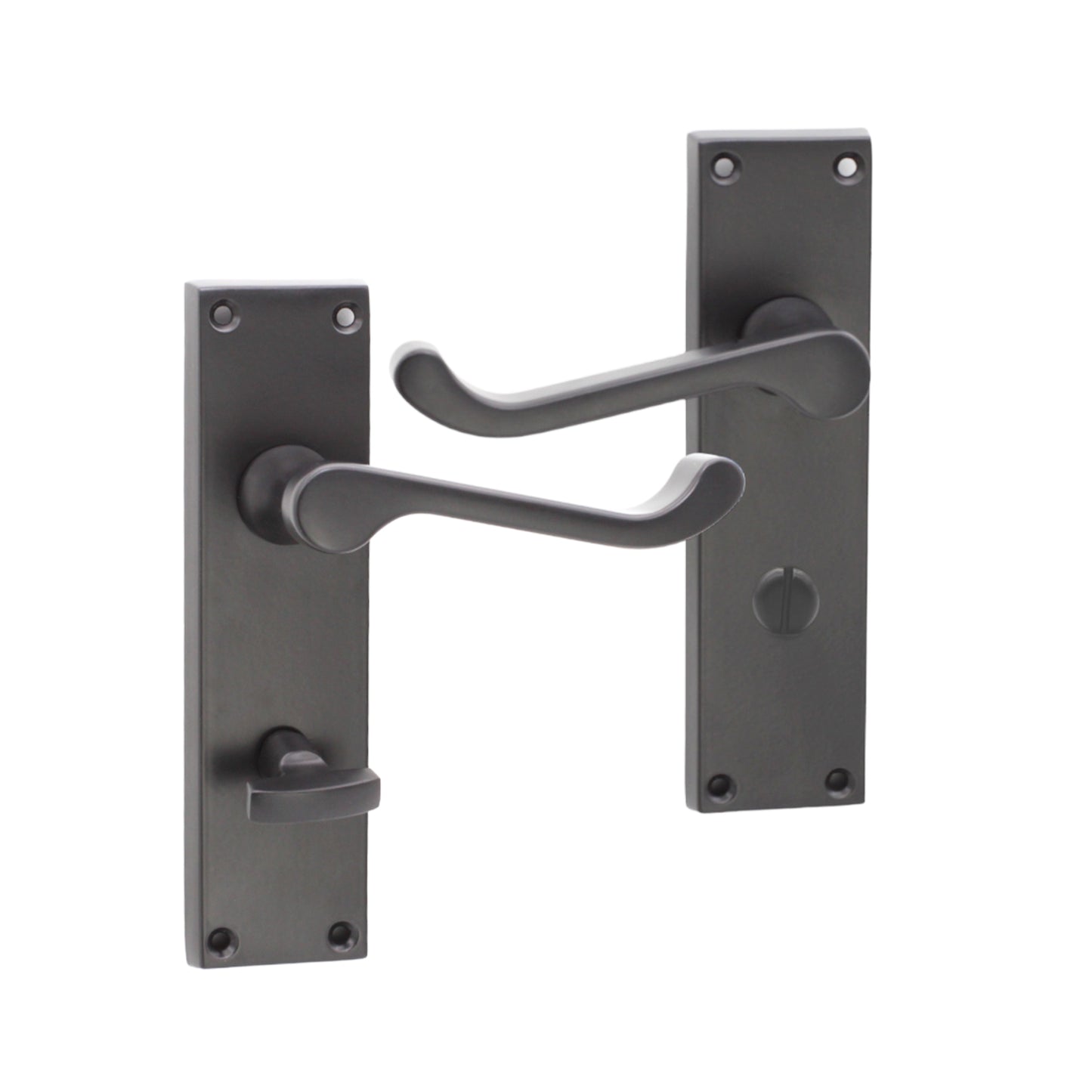 Victorian Scroll Bathroom Lever Handle 150mm Matt Black