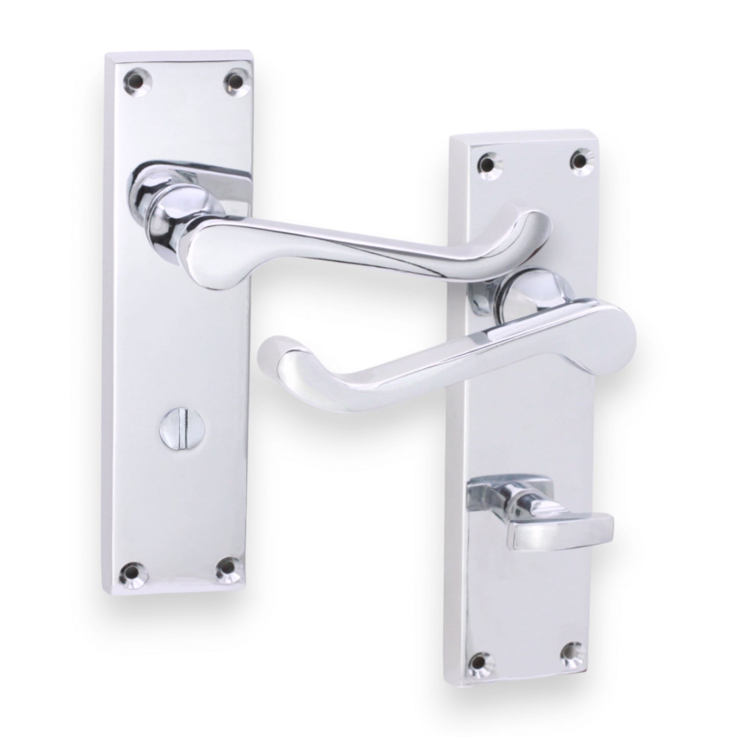 Victorian Scroll Bathroom Lever Handle 150mm Polished Chrome
