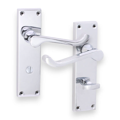 Victorian Scroll Bathroom Lever Handle 150mm Polished Chrome