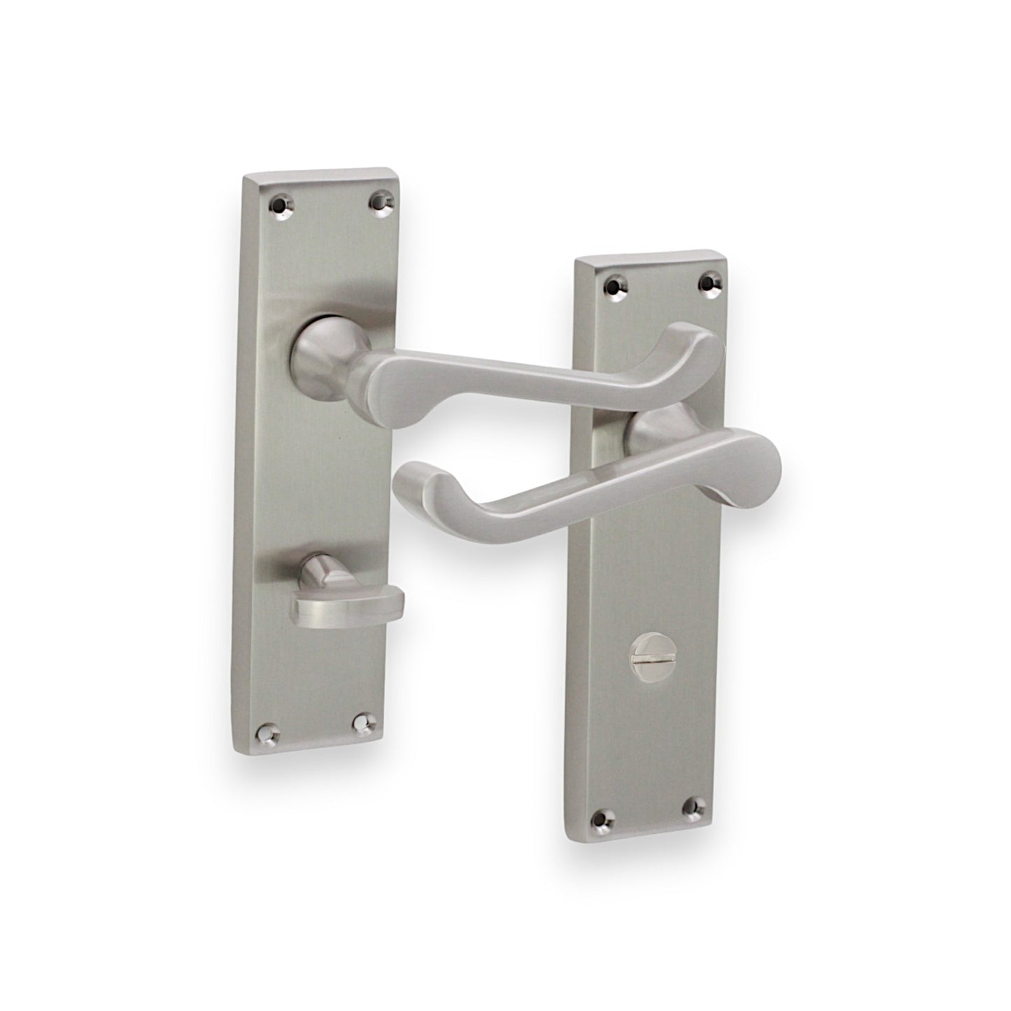 Victorian Scroll Bathroom Lever Handle 150mm Satin Nickel