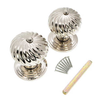 Burcot Mortice Door Knob Polished Nickel