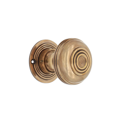 Bloxwich Large 60mm Rim/Mortice Door Knob Aged Brass