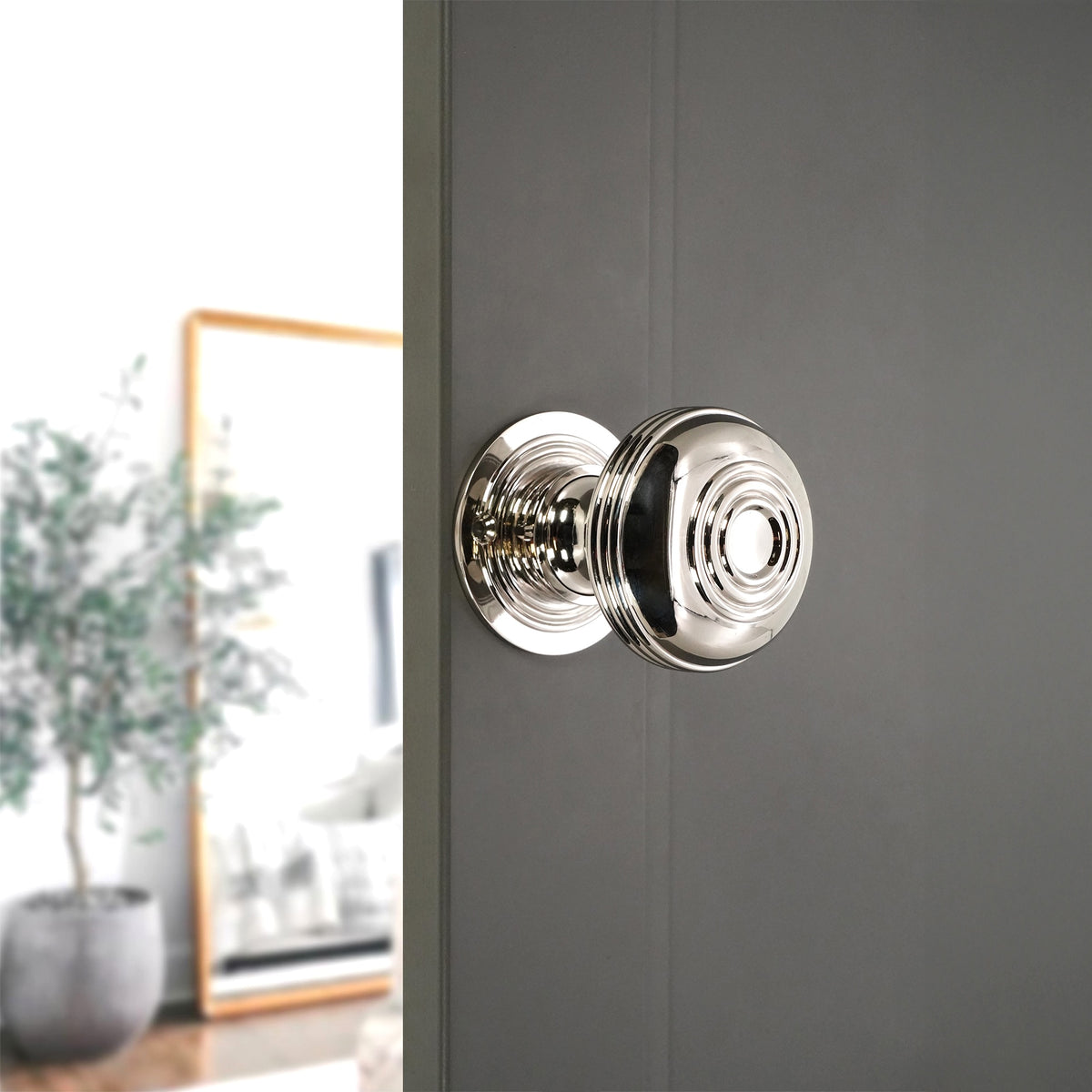 Bloxwich Large 60mm Rim/Mortice Door Knob Polished Nickel