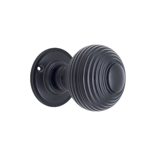 Beehive Large 60mm Mortice Door Knob Matt Black