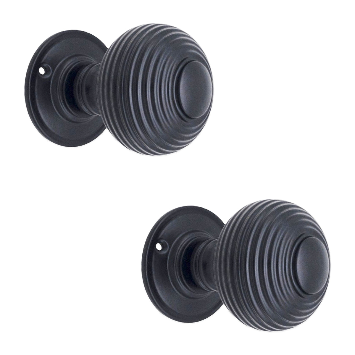 Beehive Large 60mm Mortice Door Knob Matt Black