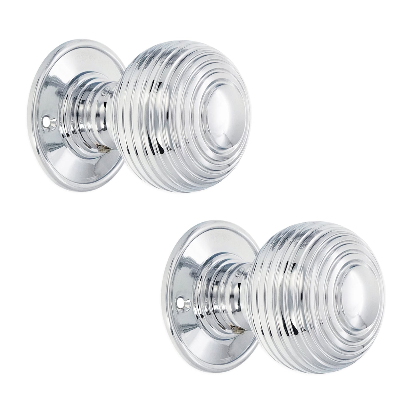Beehive Large 60mm Mortice Door Knob Polished Chrome