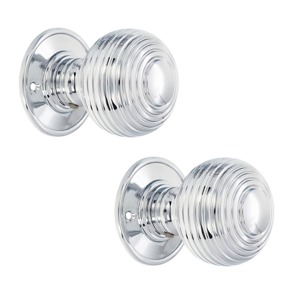 Beehive Large 60mm Mortice Door Knob Polished Chrome