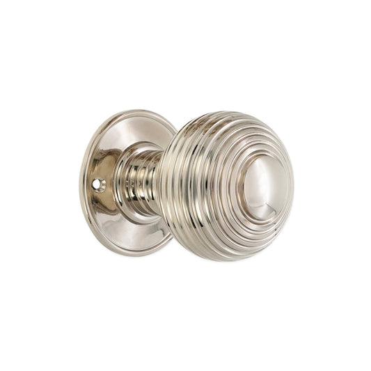 Beehive Large 60mm Mortice Door Knob Polished Nickel