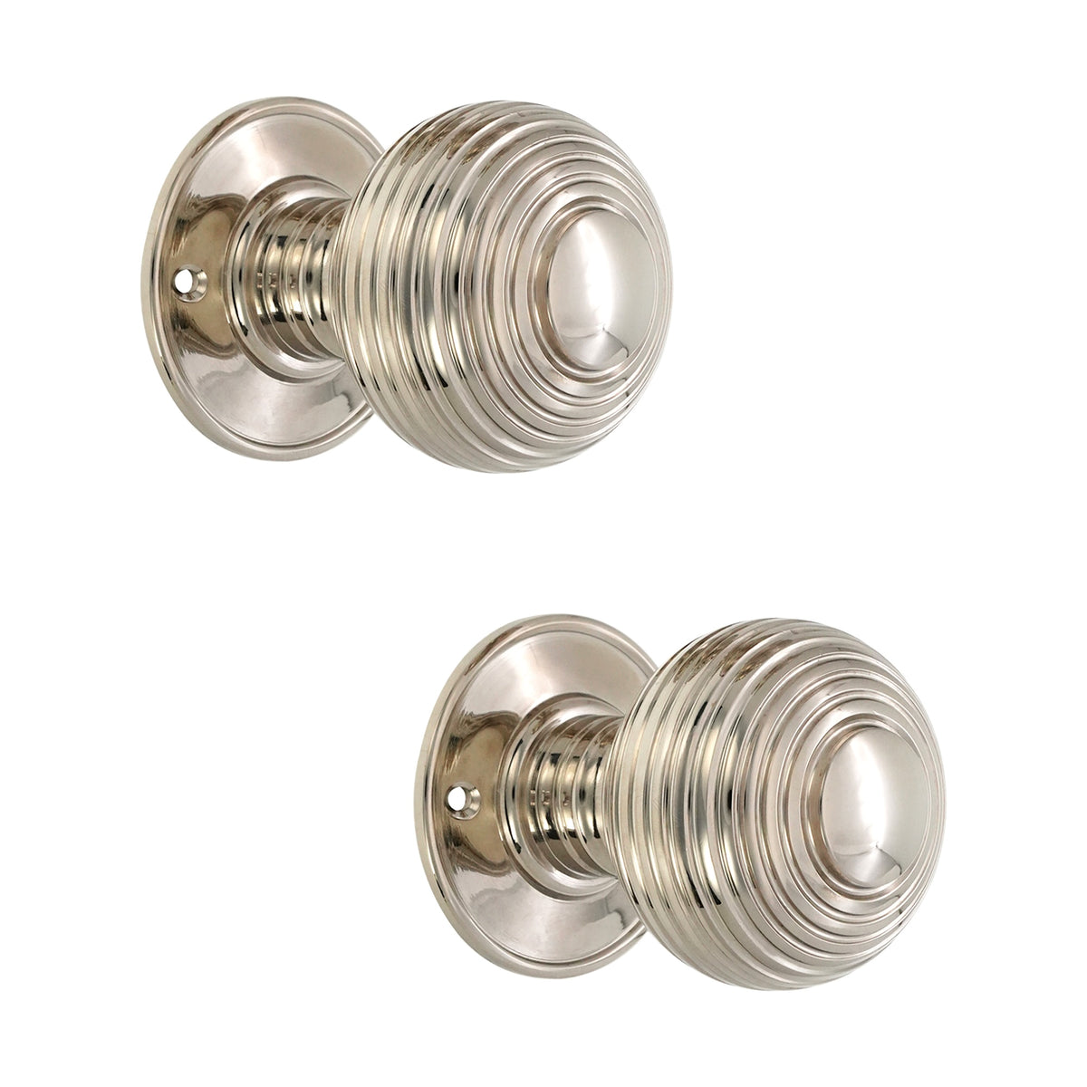 Beehive Large 60mm Mortice Door Knob Polished Nickel