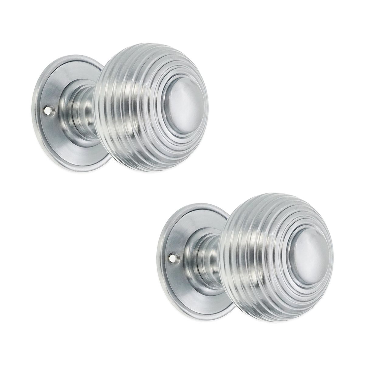 Beehive Large 60mm Mortice Door Knob Satin Chrome