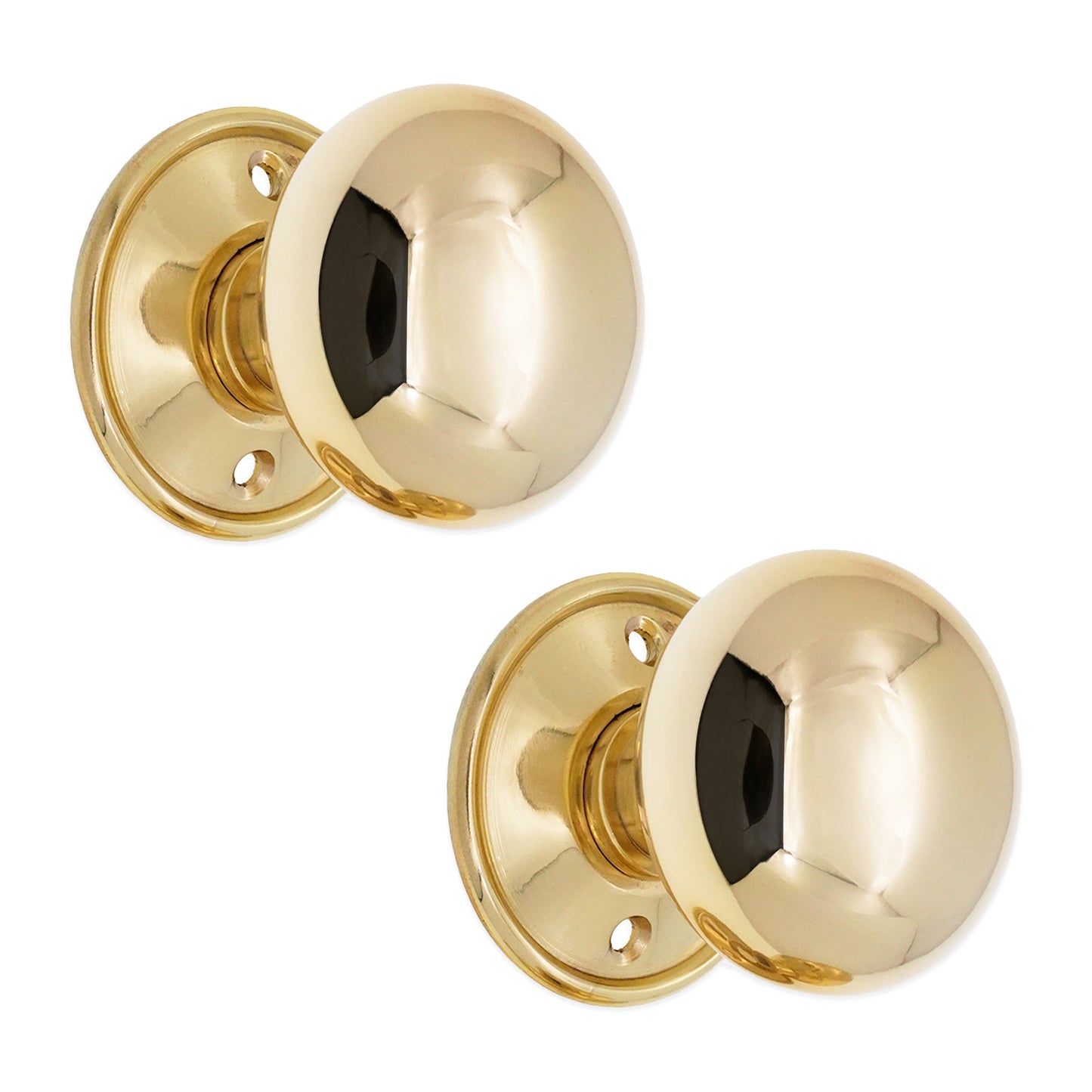 Cottage Large 50mm Rim/Mortice Door Knob Polished Brass