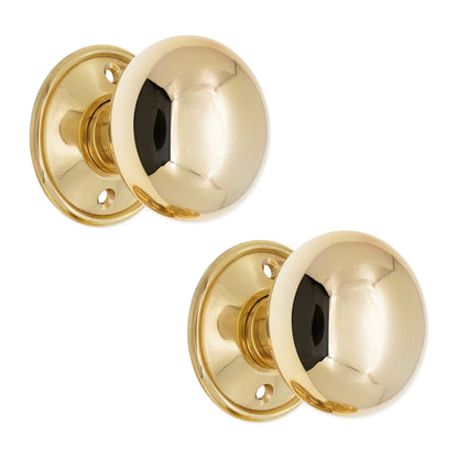 Cottage Large 50mm Rim/Mortice Door Knob Polished Brass