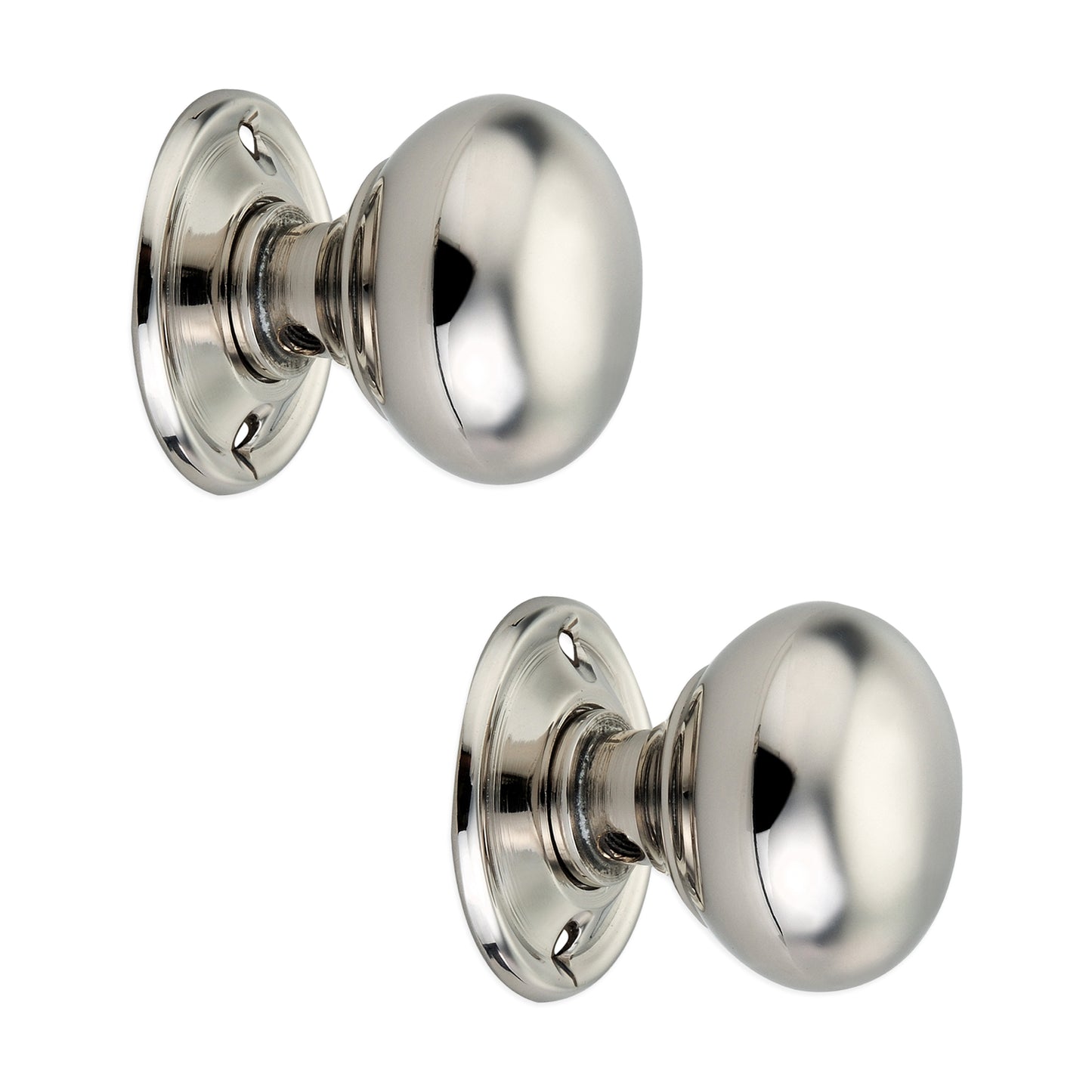 Cottage Small 40mm Rim/Mortice Door Knob Polished Nickel