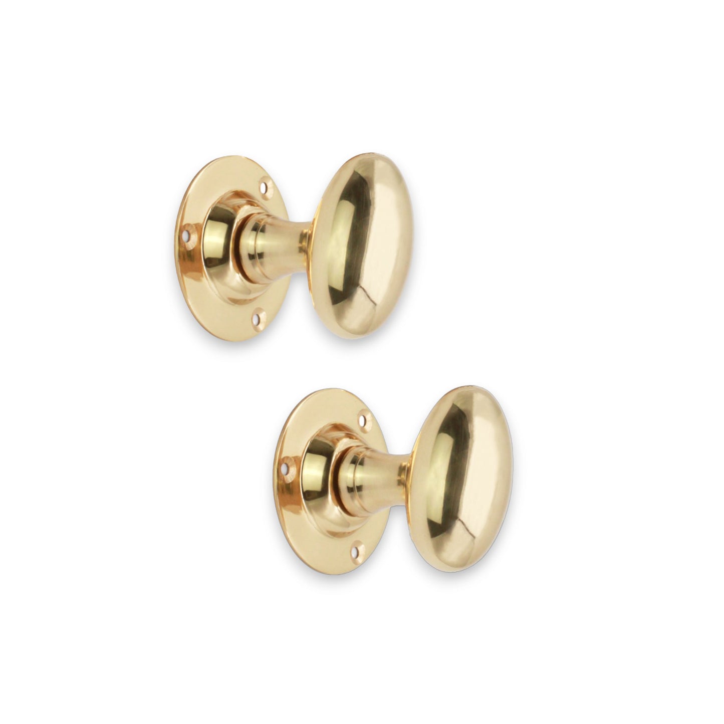 Oval Mortice Door Knob Polished Brass
