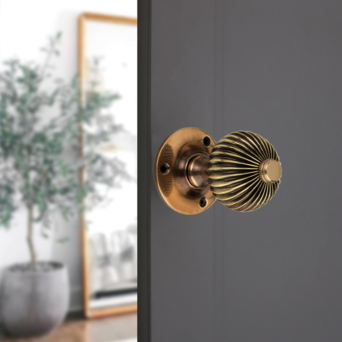 Regency Mortice Door Knob Aged Brass