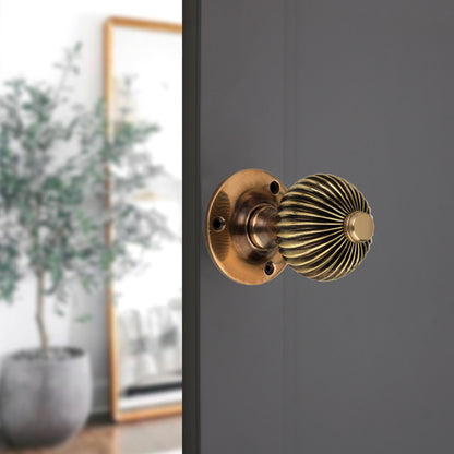 Regency Mortice Door Knob Aged Brass