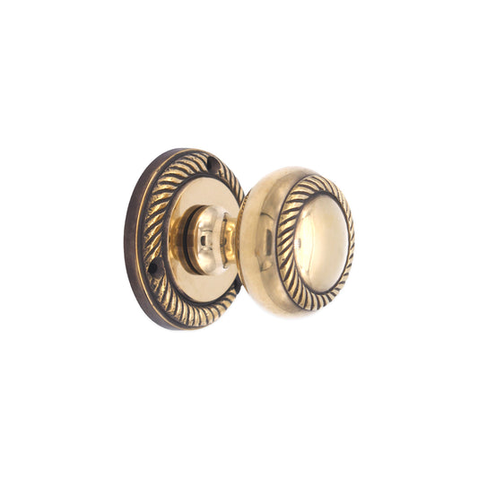Georgian Mortice Door Knob Aged Brass