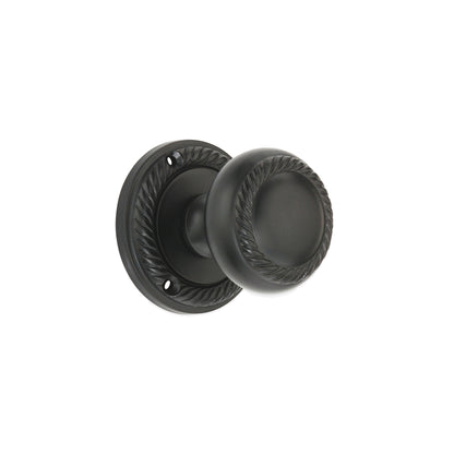 Georgian Mortice Door Knob Matt Black