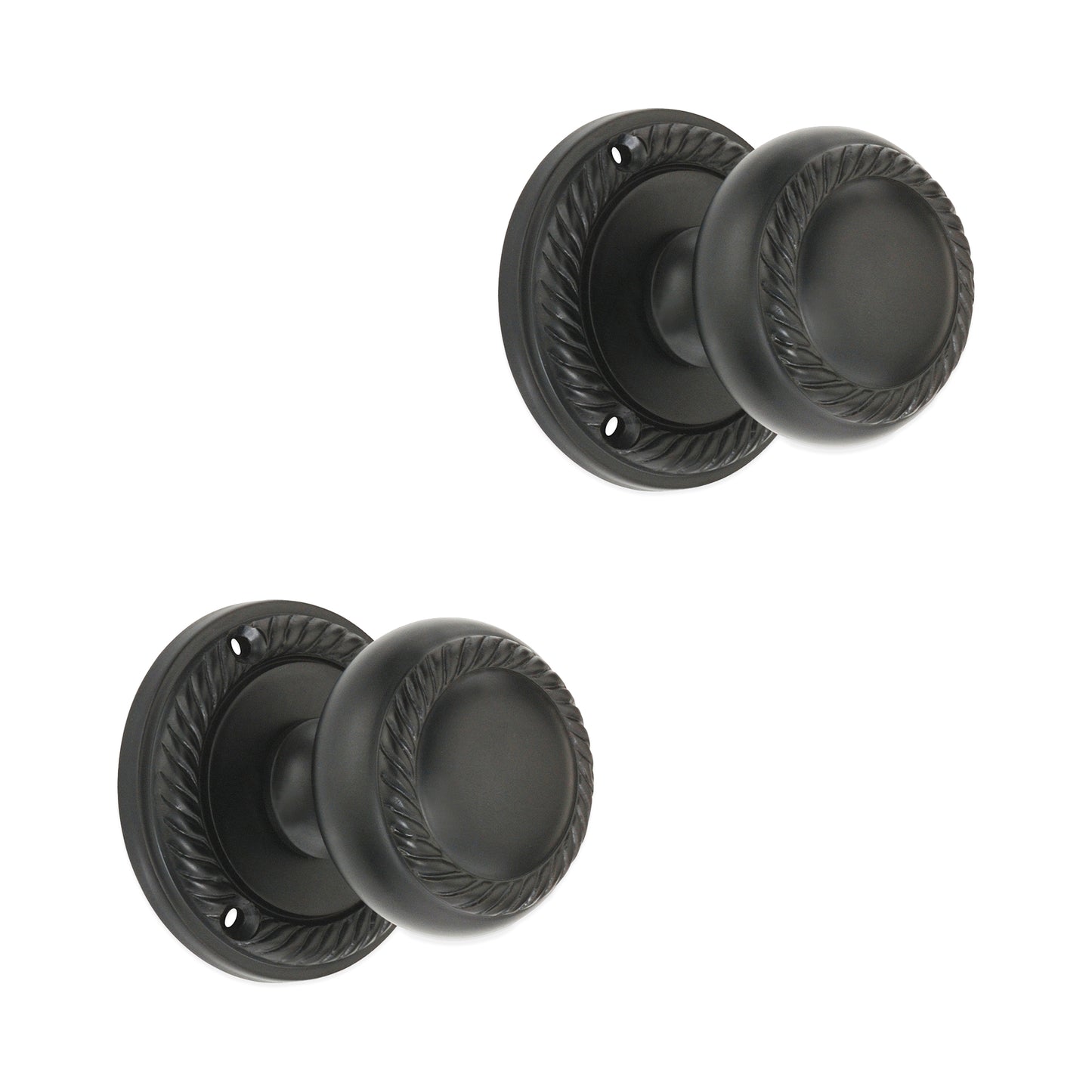 Georgian Mortice Door Knob Matt Black