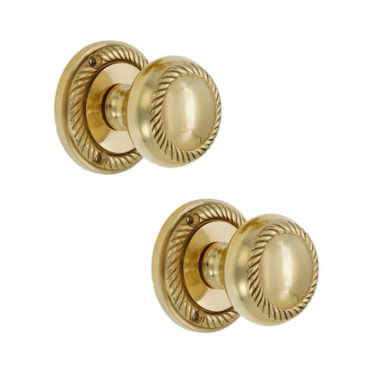 Georgian Mortice Door Knob Polished Brass
