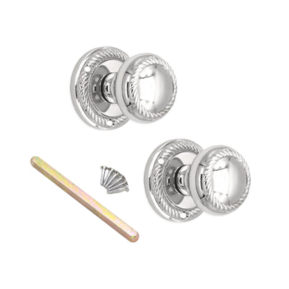 Georgian Mortice Door Knob Polished Chrome