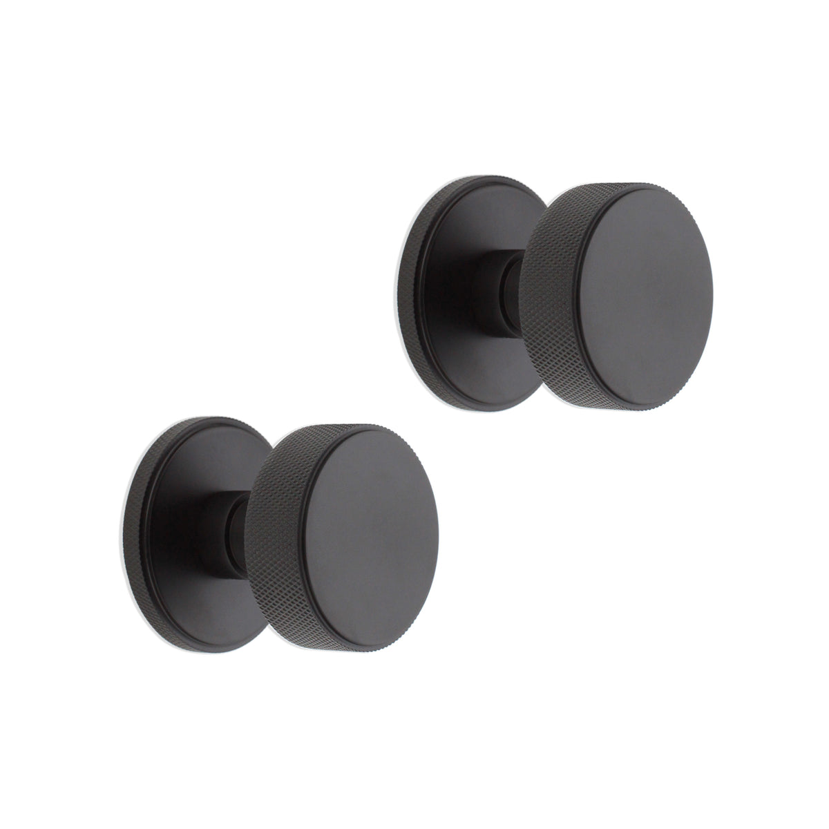 Connaught Knurled Door Knob Matt Black
