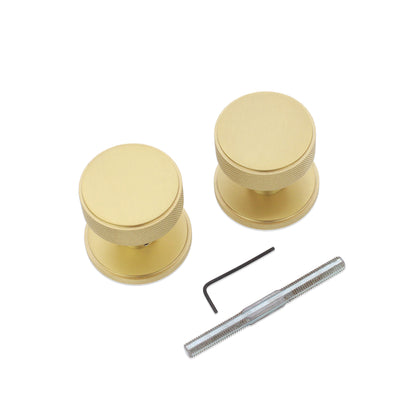 Connaught Knurled Door Knob Satin Brass