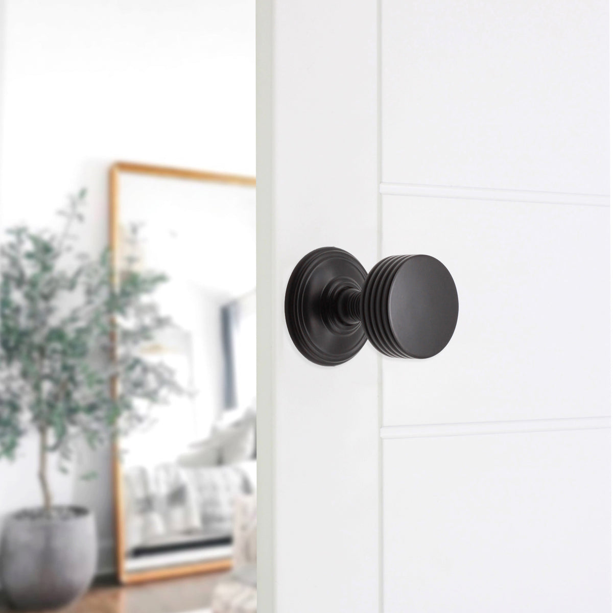 Oxford Mortice Door Knob Matt Black