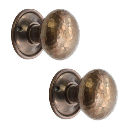Hammered Mushroom Mortice/Rim Door Knob Antique