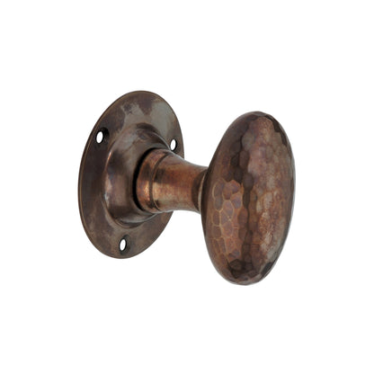 Hammered Oval Mortice Door Knob Antique