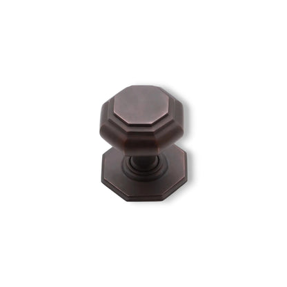 Octagonal Centre Door Knob Aged Bronze