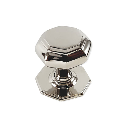 Octagonal Centre Door Knob Polished Nickel