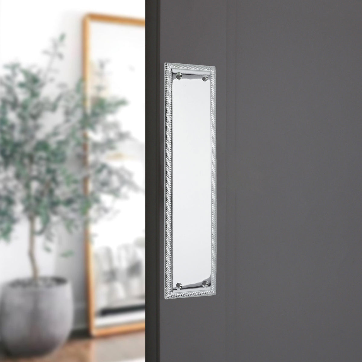 Georgian Finger Plate 300mm Polished Chrome