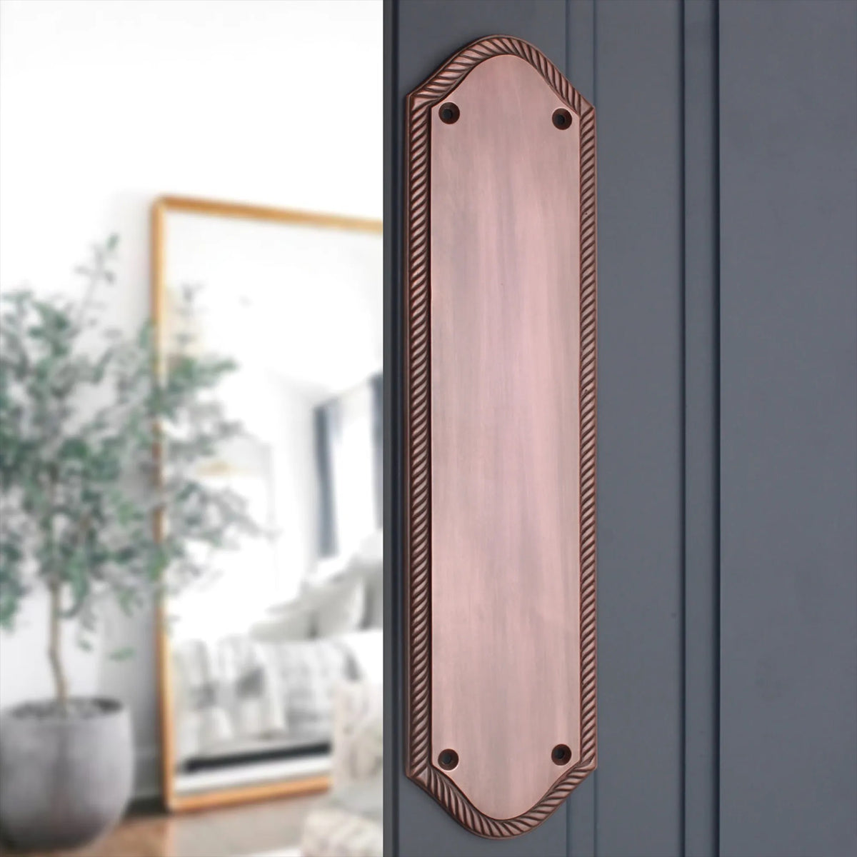 Georgian Half Round Finger Plate 300mm Aged Bronze