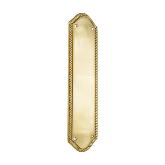 Georgian Half Round  Finger Plate 300mm Polished Brass