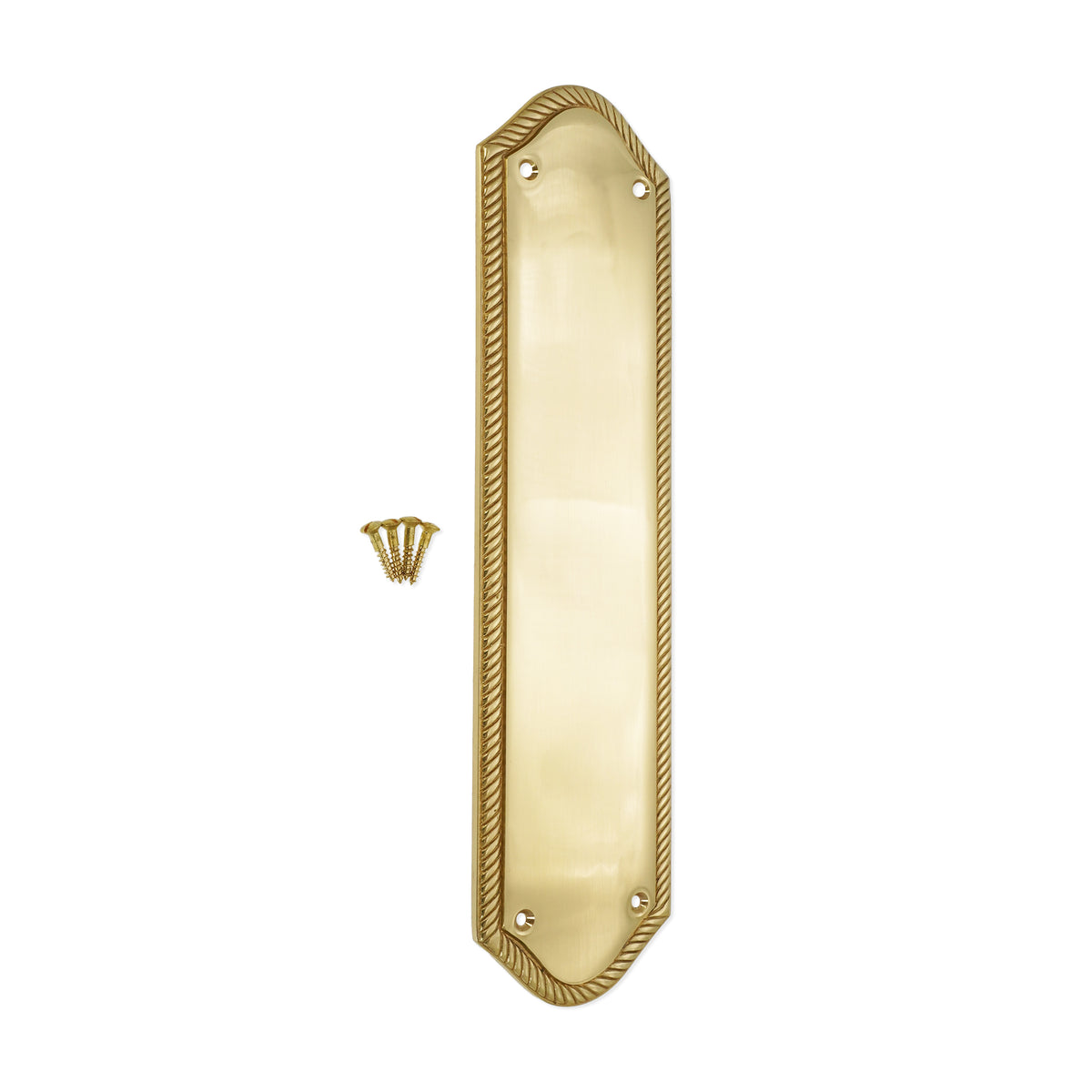 Georgian Half Round  Finger Plate 300mm Polished Brass
