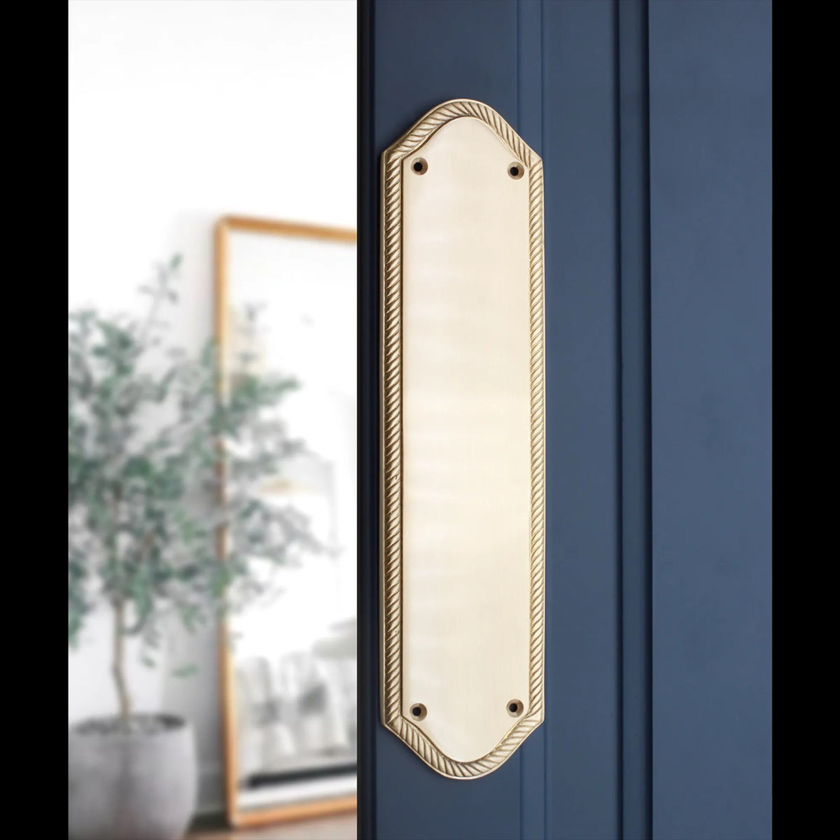 Georgian Half Round  Finger Plate 300mm Satin Brass