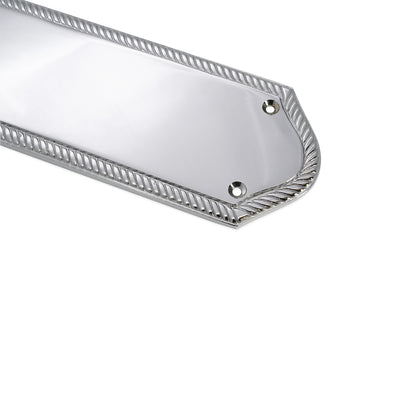 Georgian Half Round  Finger Plate 300mm Satin Chrome