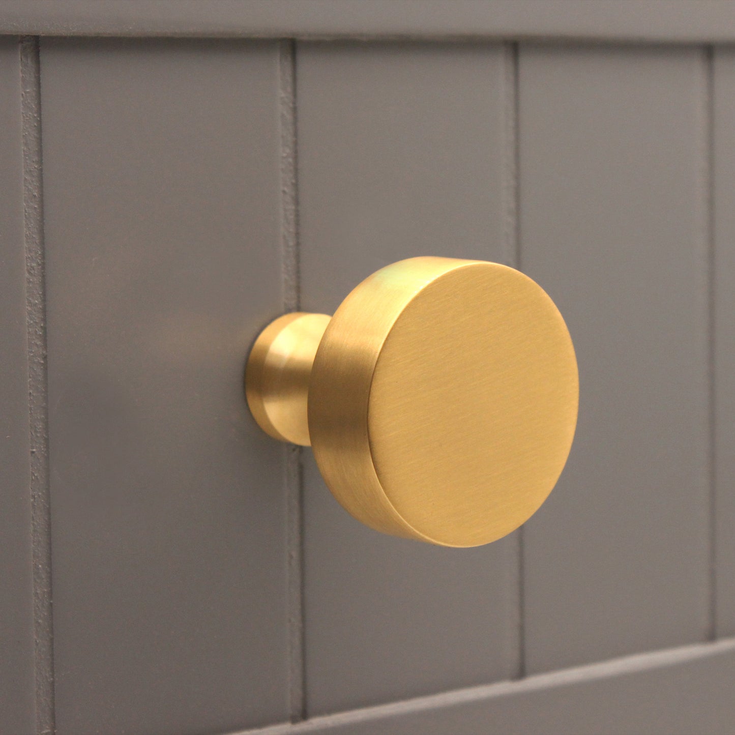 Round Cupboard Knob Satin Brass