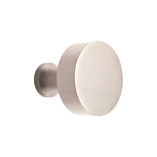Round Cupboard Knob Satin Silver