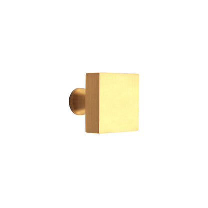 Square Cupboard Knob Satin Brass