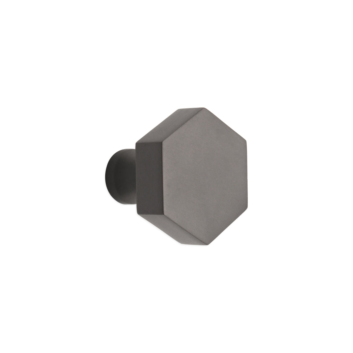 Hexagonal Cupboard Knob Gunmetal Grey