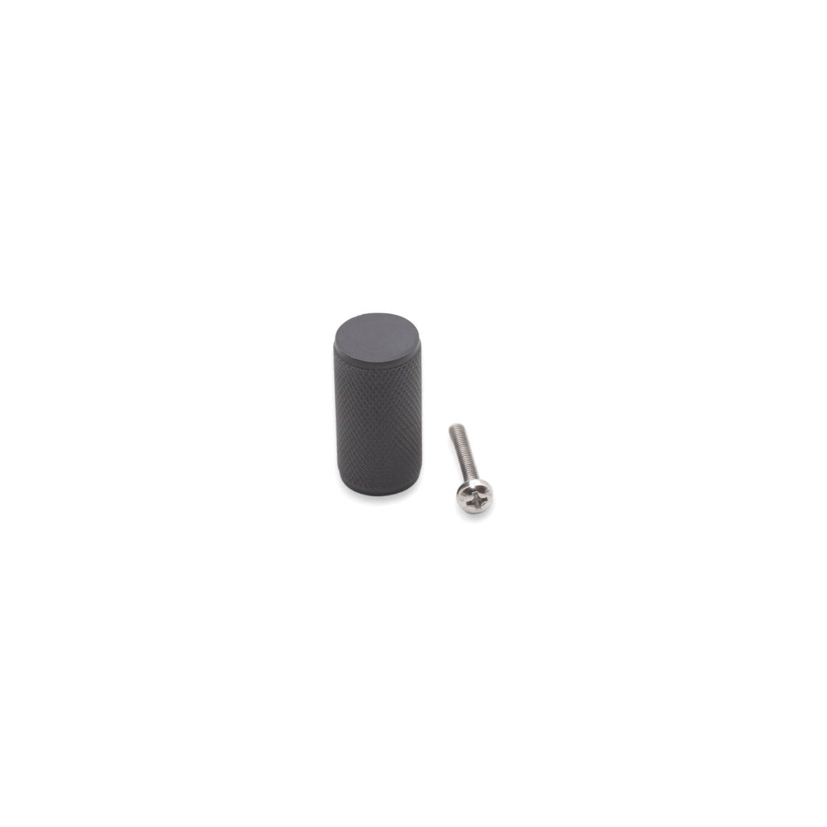 Knurled Cylinder Cupboard Pull Satin Silver