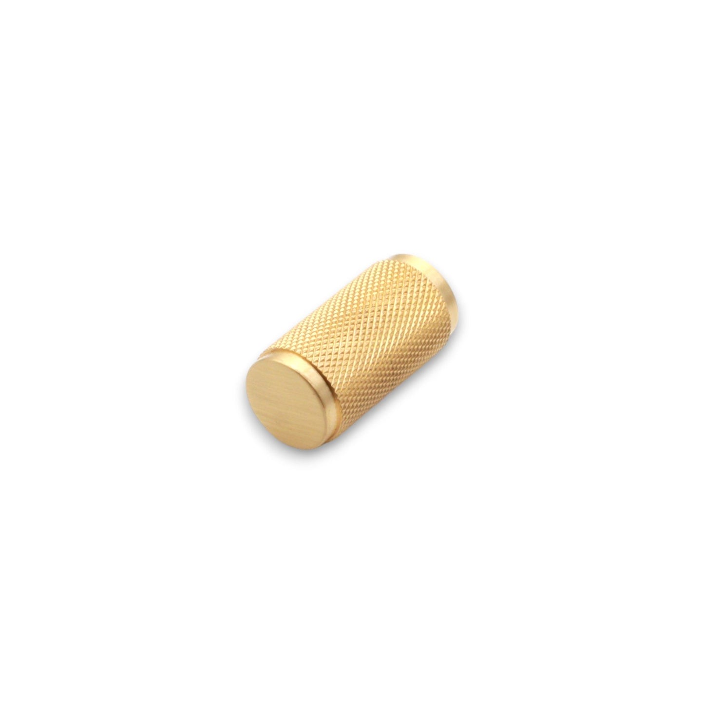 Knurled Cylinder Cupboard Pull Satin Brass