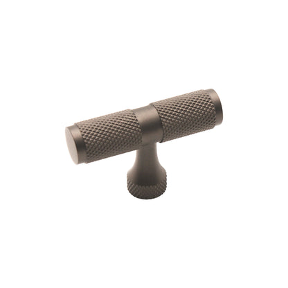Knurled T bar Cupboard Pull Gunmetal Grey
